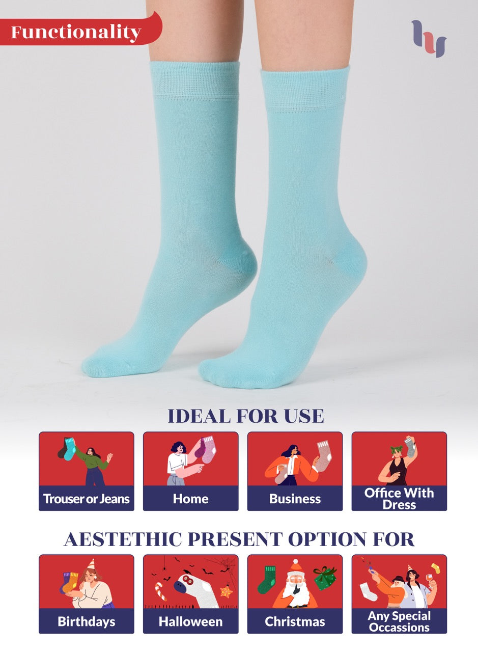 Women's Bamboo Dress Crew Socks, 3 Pairs