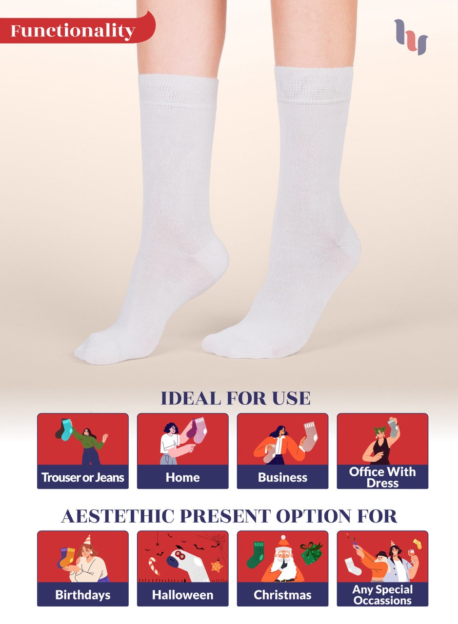 Women's Bamboo Dress Crew Socks, 3 Pairs