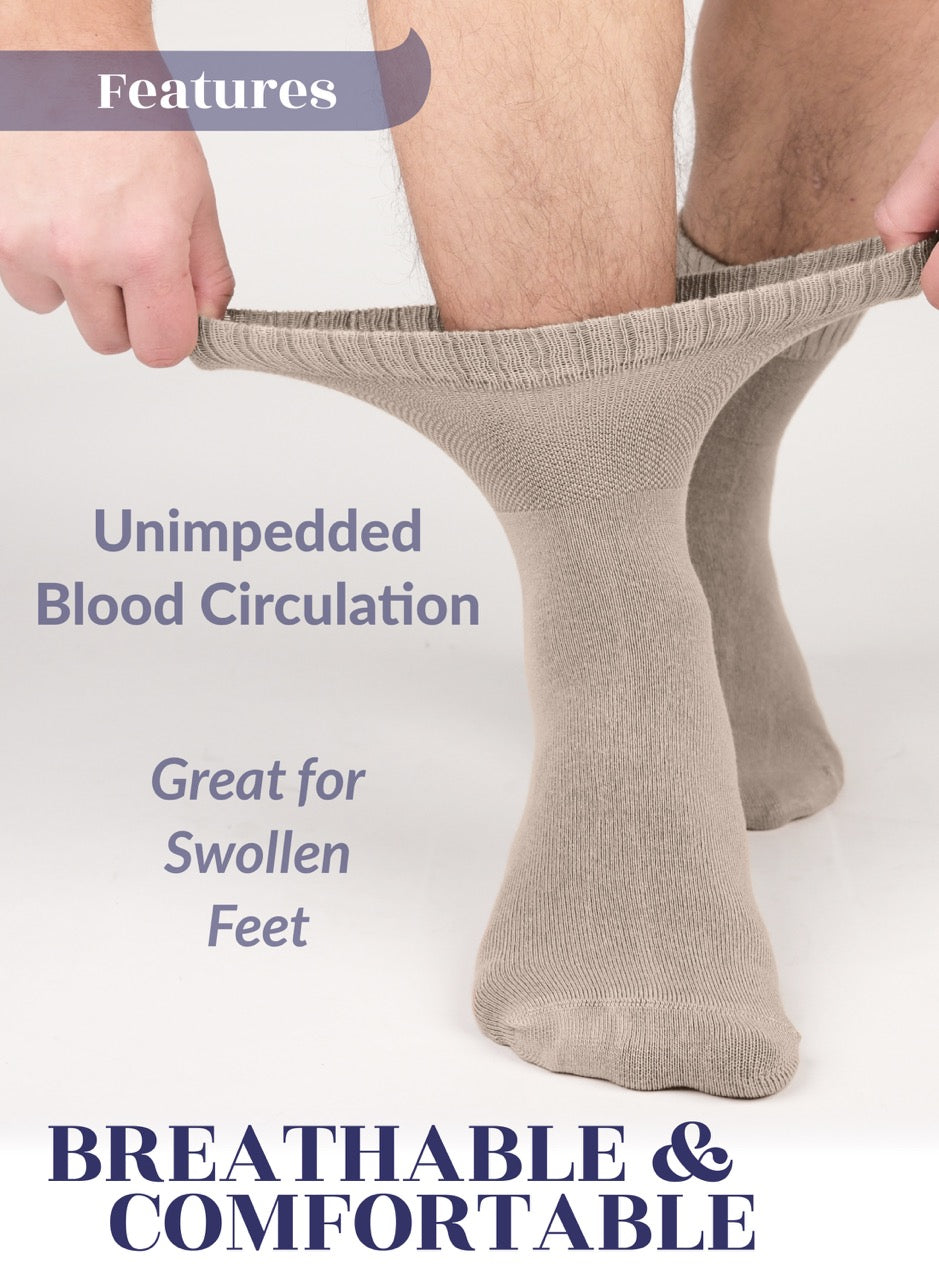 Men's Diabetic Ankle Thin Cotton Socks, 4 Pairs