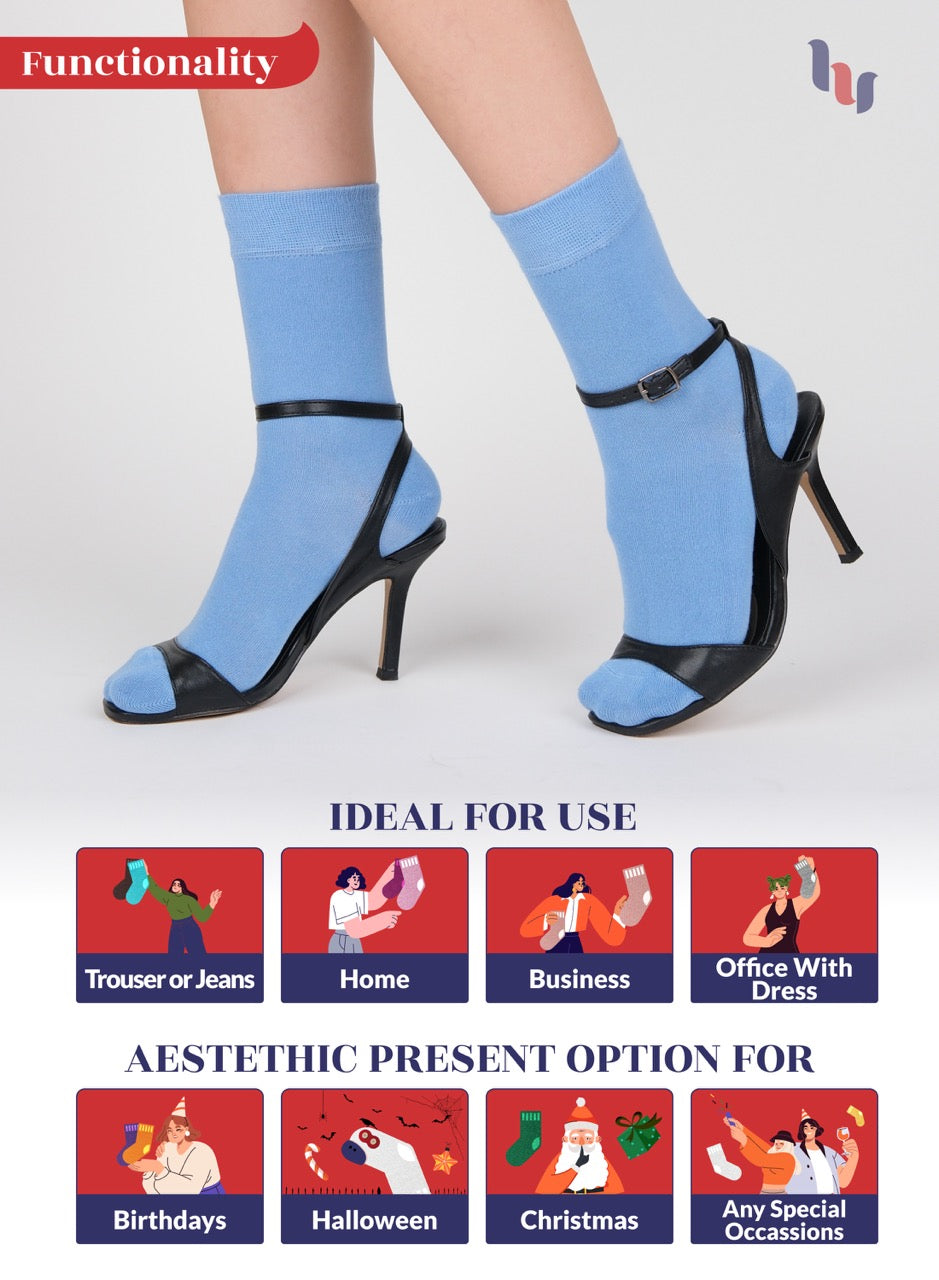 Women's Bamboo Dress Crew Socks, 3 Pairs