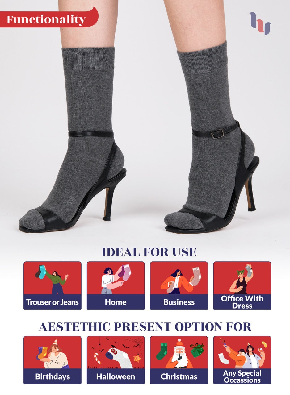 Women's Bamboo Dress Crew Socks, 3 Pairs