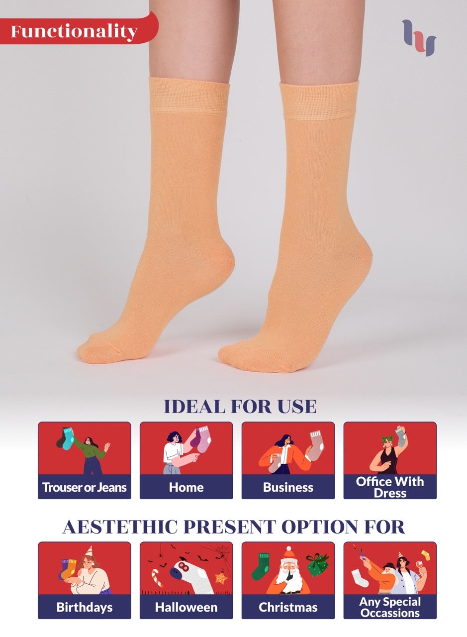 Women's Bamboo Dress Crew Socks, 3 Pairs