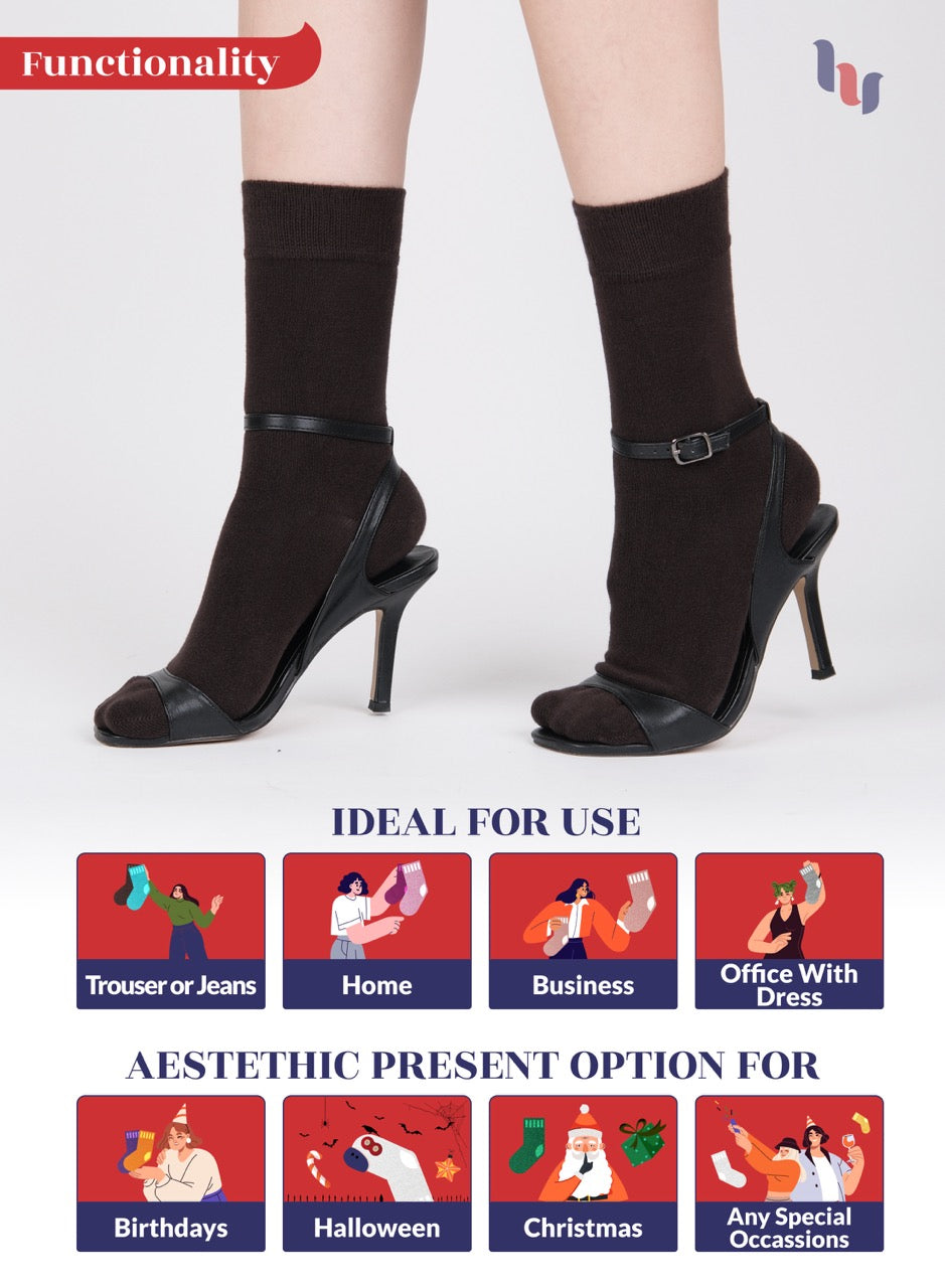 Women's Bamboo Dress Crew Socks, 3 Pairs