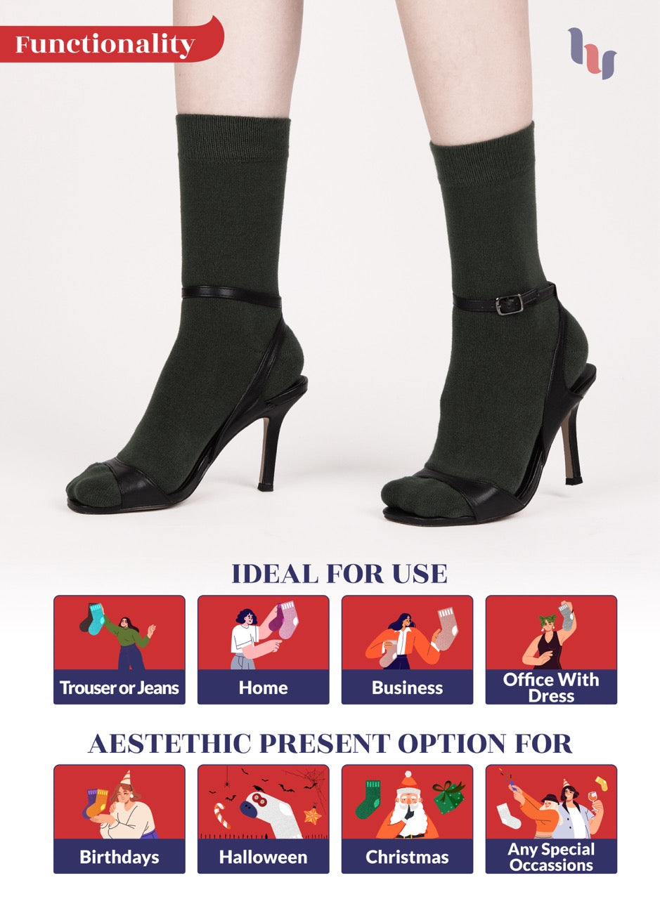 Women's Bamboo Dress Crew Socks, 3 Pairs