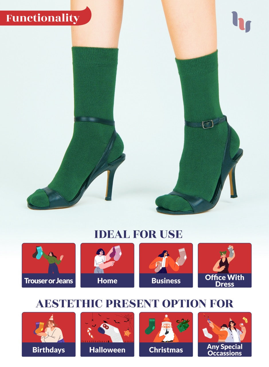 Women's Bamboo Dress Crew Socks, 3 Pairs