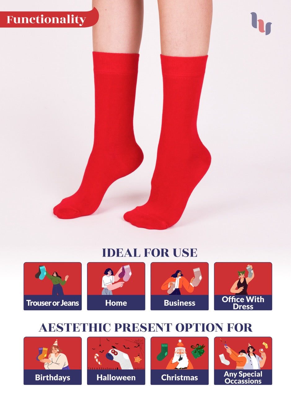 Women's Bamboo Dress Crew Socks, 3 Pairs