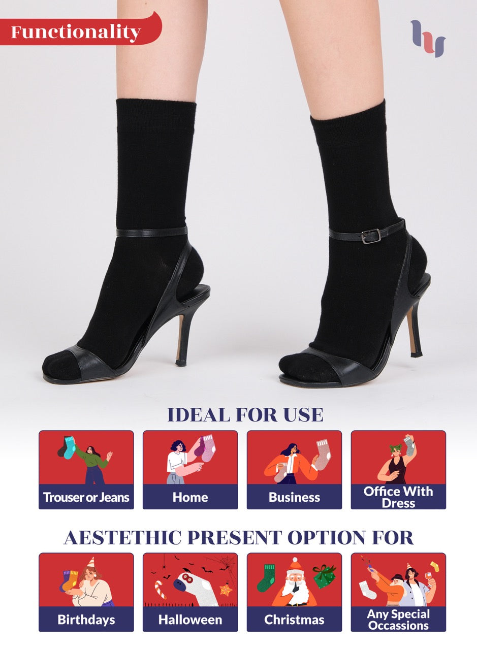 Women's Bamboo Dress Crew Socks, 3 Pairs