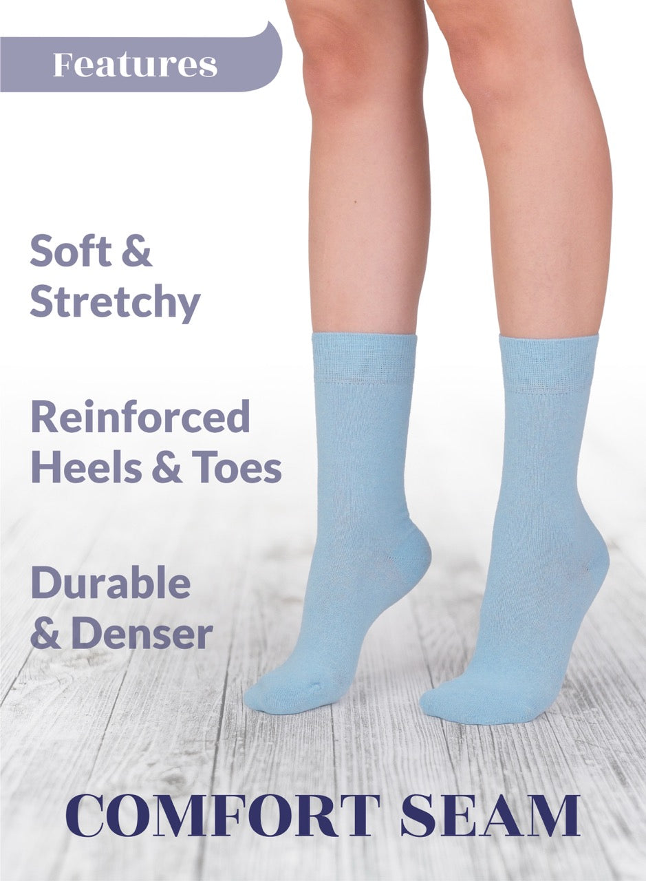 Casual Women's Cotton Dress Crew Socks, 4 Pairs