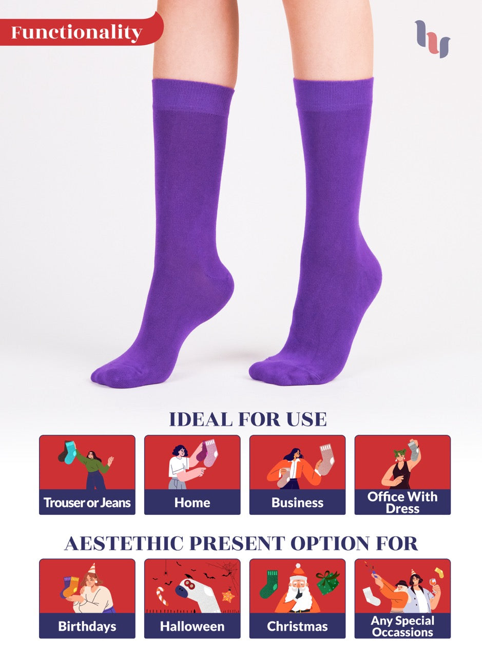 Women's Bamboo Dress Crew Socks, 3 Pairs