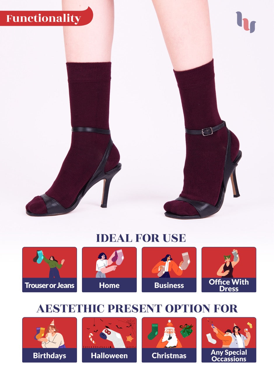 Women's Bamboo Dress Crew Socks, 3 Pairs