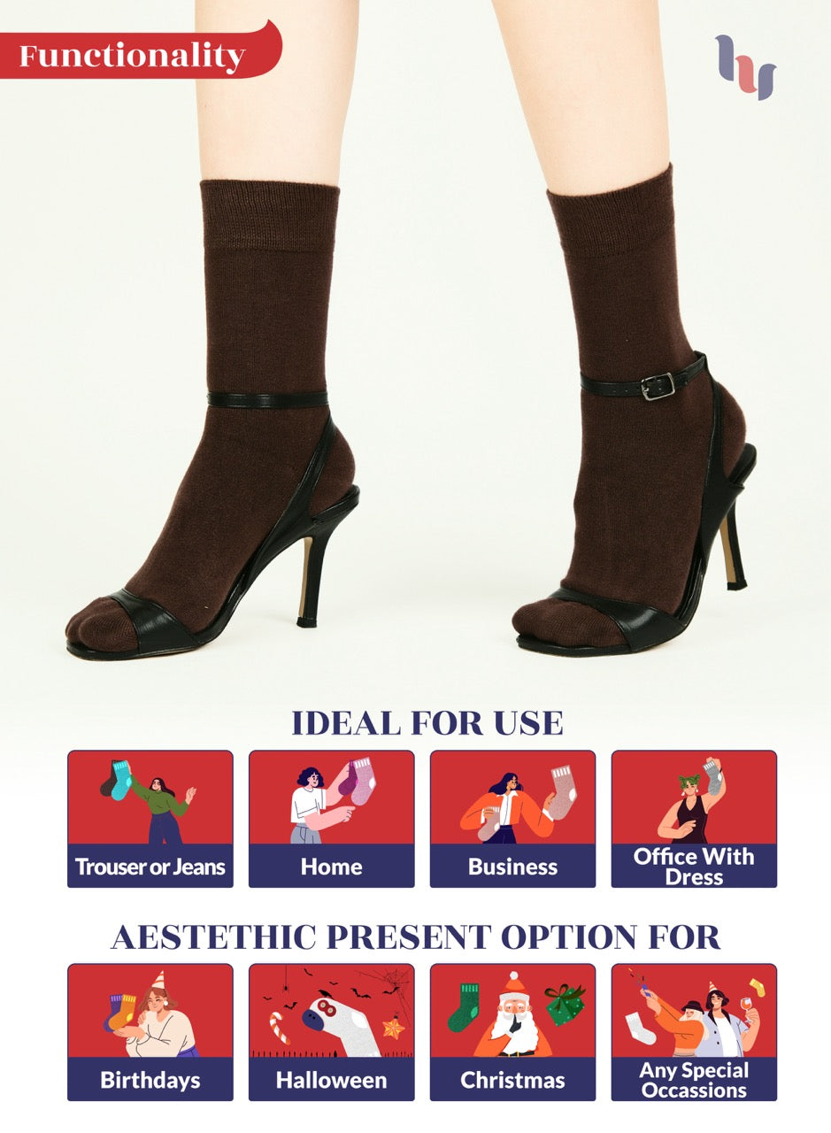 Women's Bamboo Dress Crew Socks, 3 Pairs