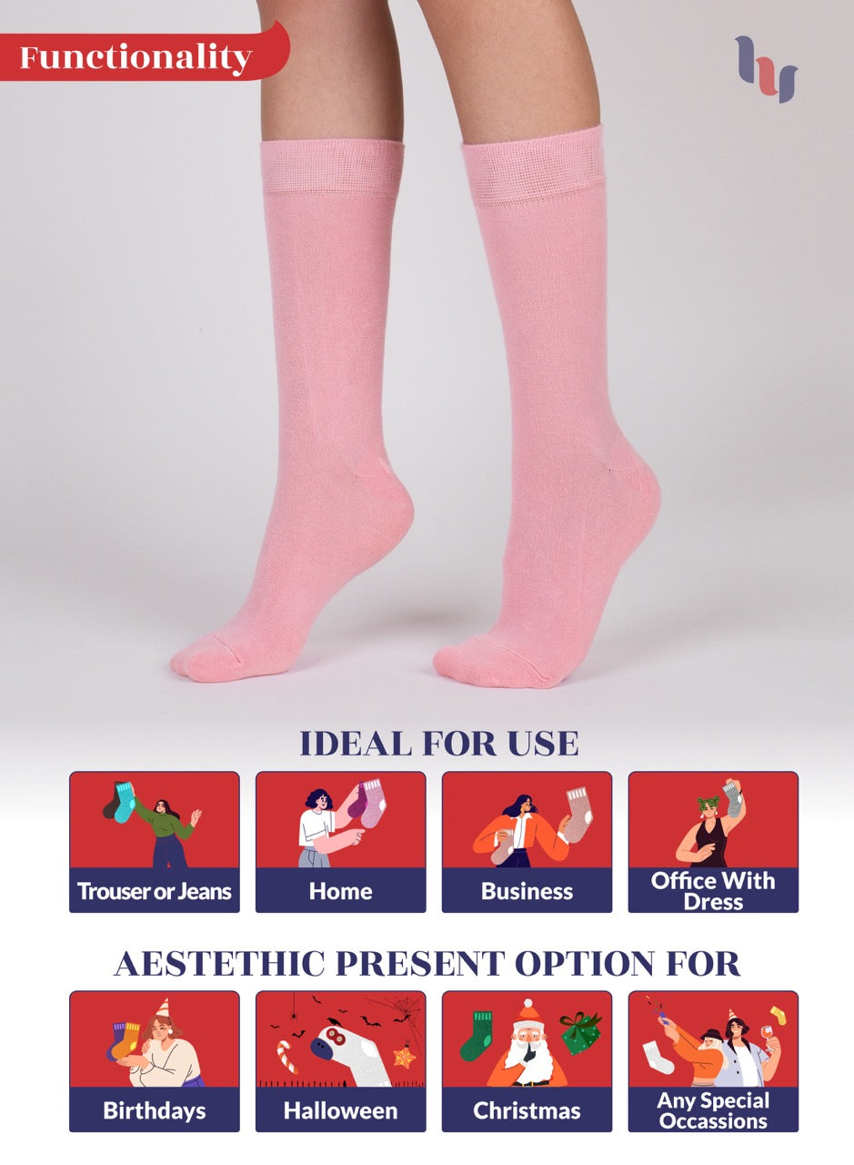 Women's Bamboo Dress Crew Socks, 3 Pairs