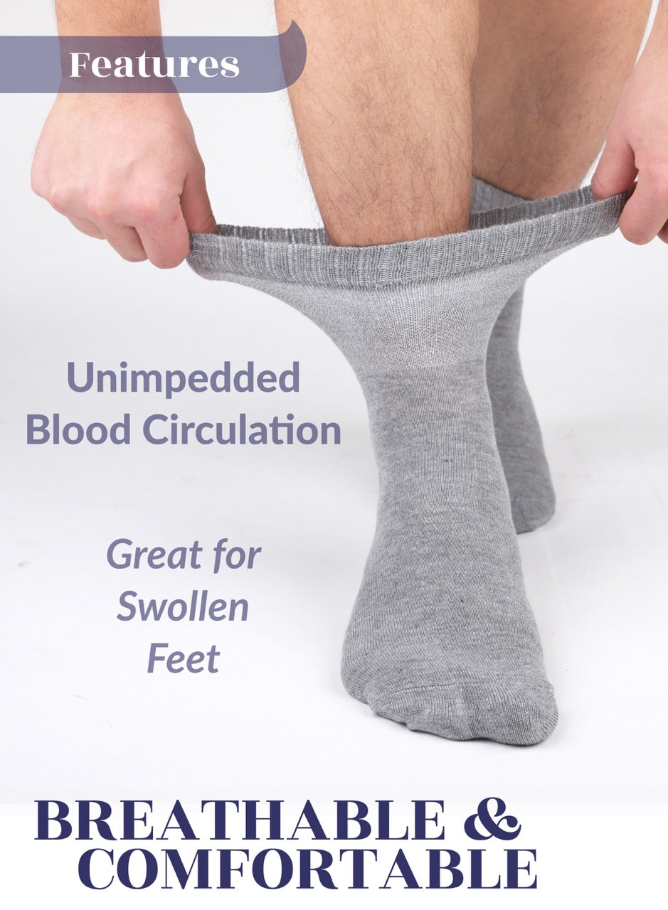Men's Diabetic Ankle Thin Cotton Socks, 4 Pairs