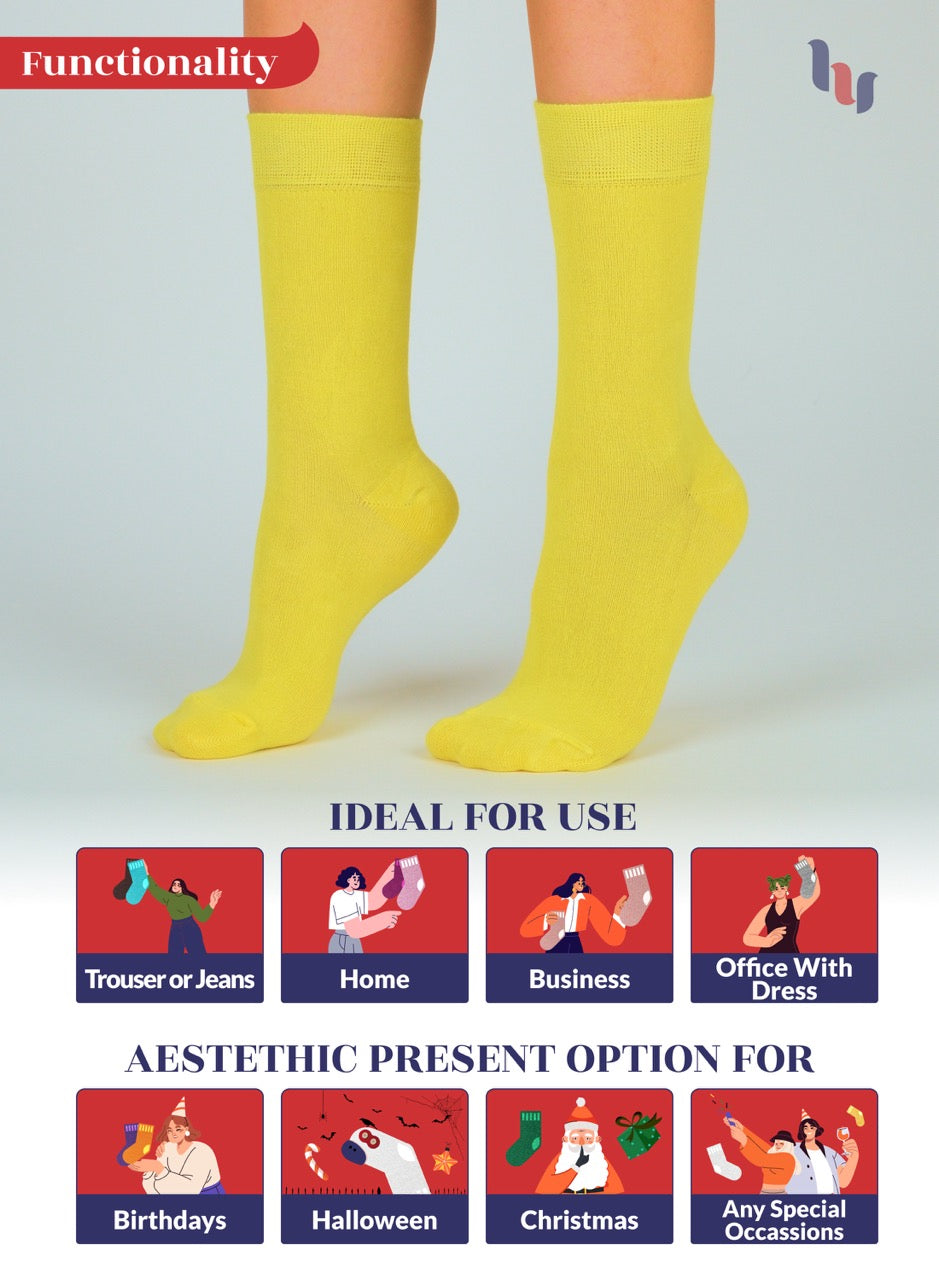 Women's Bamboo Dress Crew Socks, 3 Pairs