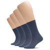 Casual Women's Cotton Dress Crew Socks, 4 Pairs