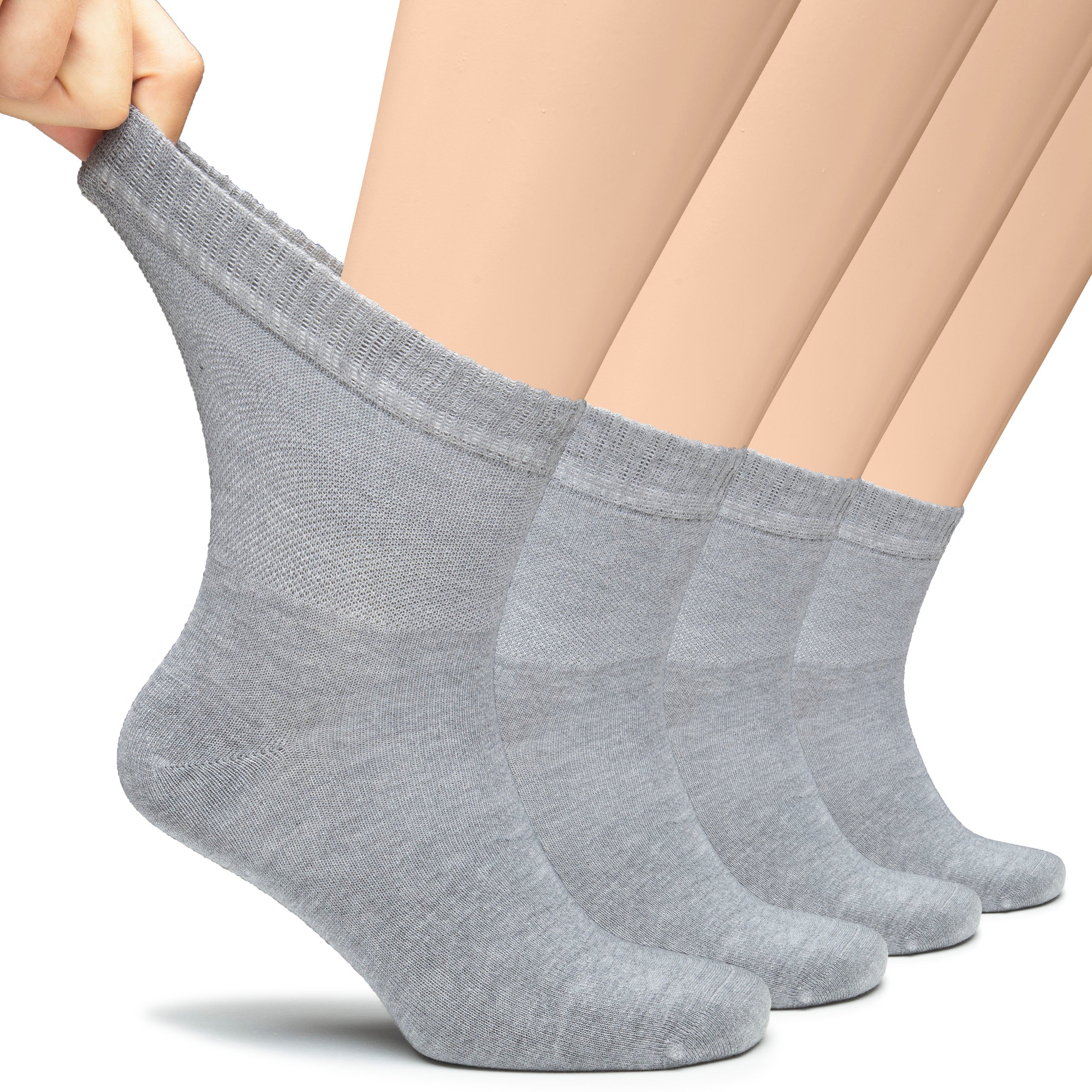 Men's Lightweight Bamboo Diabetic Ankle Socks, 4 Pairs