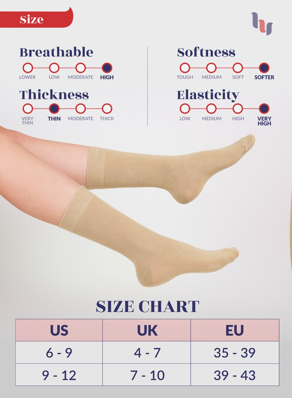 Women's Bamboo Dress Crew Socks, 3 Pairs