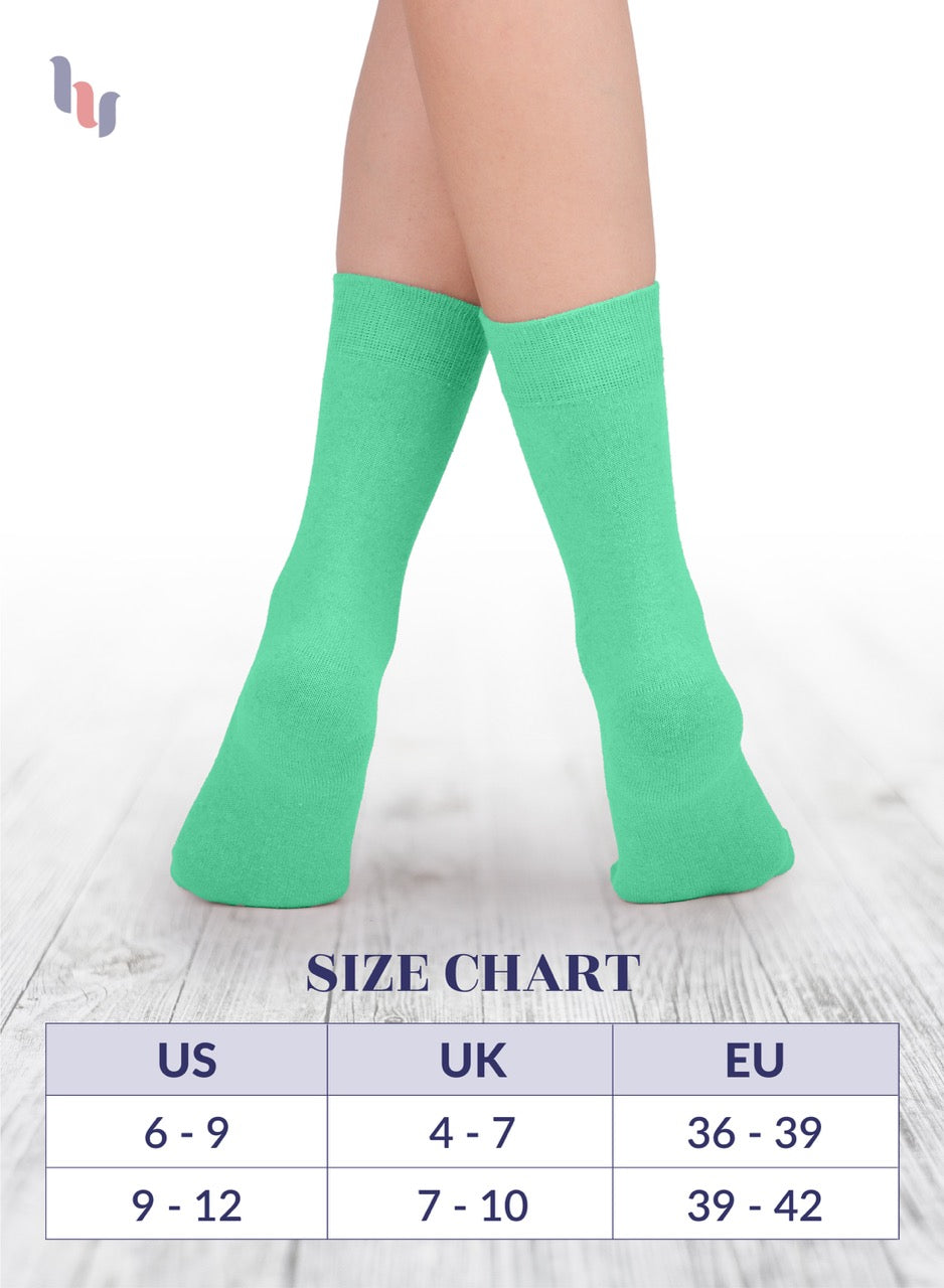 Casual Women's Cotton Dress Crew Socks, 4 Pairs