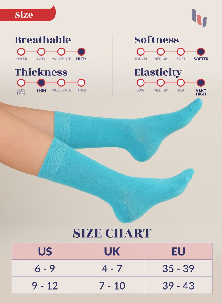 Women's Bamboo Dress Crew Socks, 3 Pairs