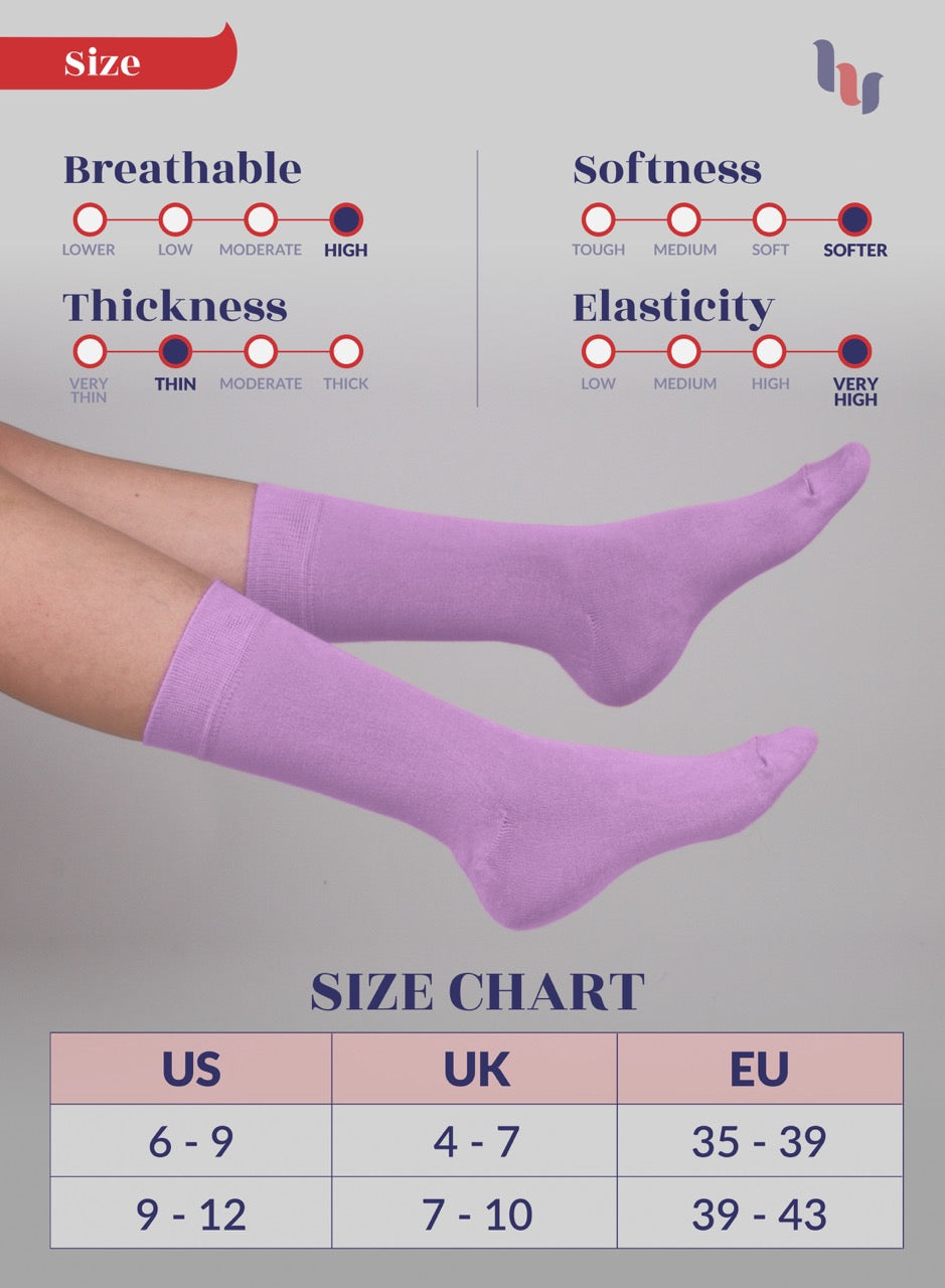 Women's Bamboo Dress Crew Socks, 3 Pairs