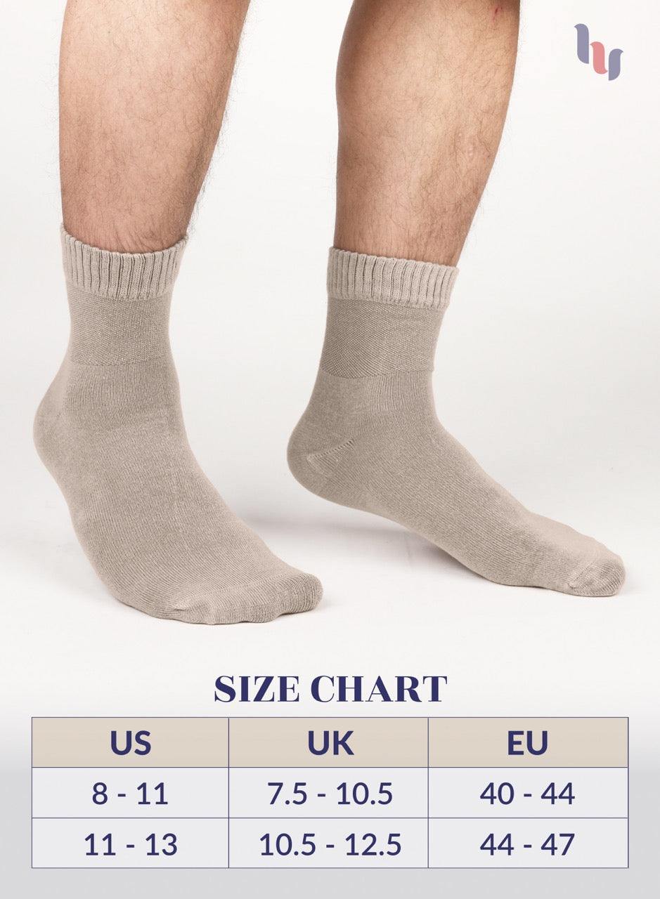 Men's Diabetic Ankle Thin Cotton Socks, 4 Pairs
