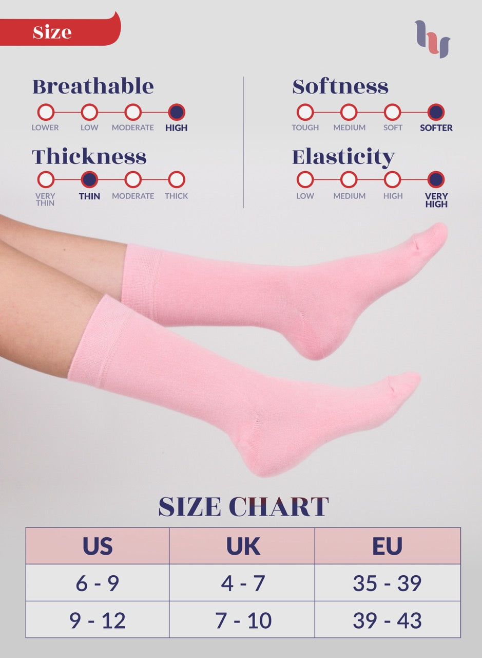 Women's Bamboo Dress Crew Socks, 3 Pairs