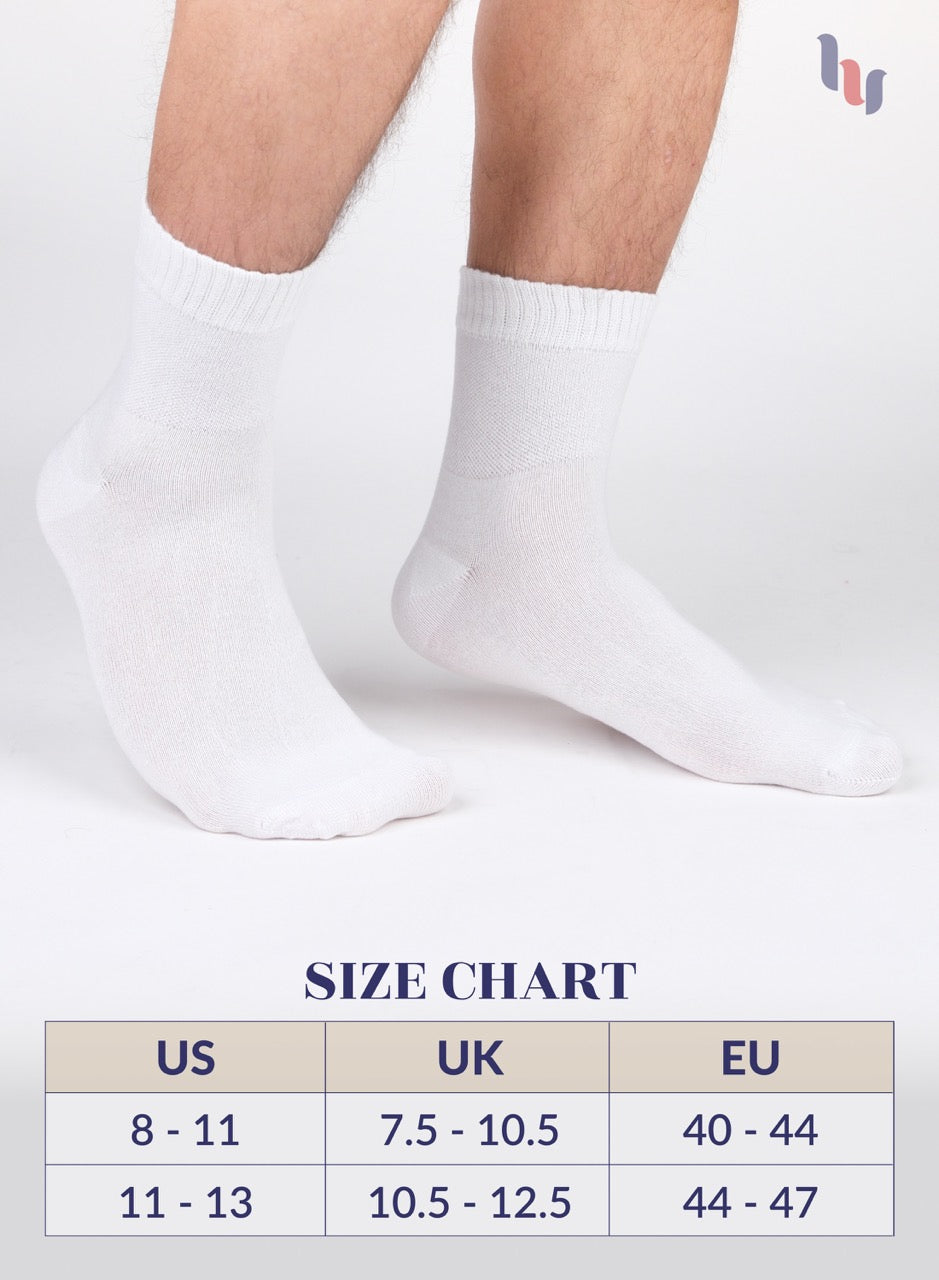 Men's Diabetic Ankle Thin Cotton Socks, 4 Pairs