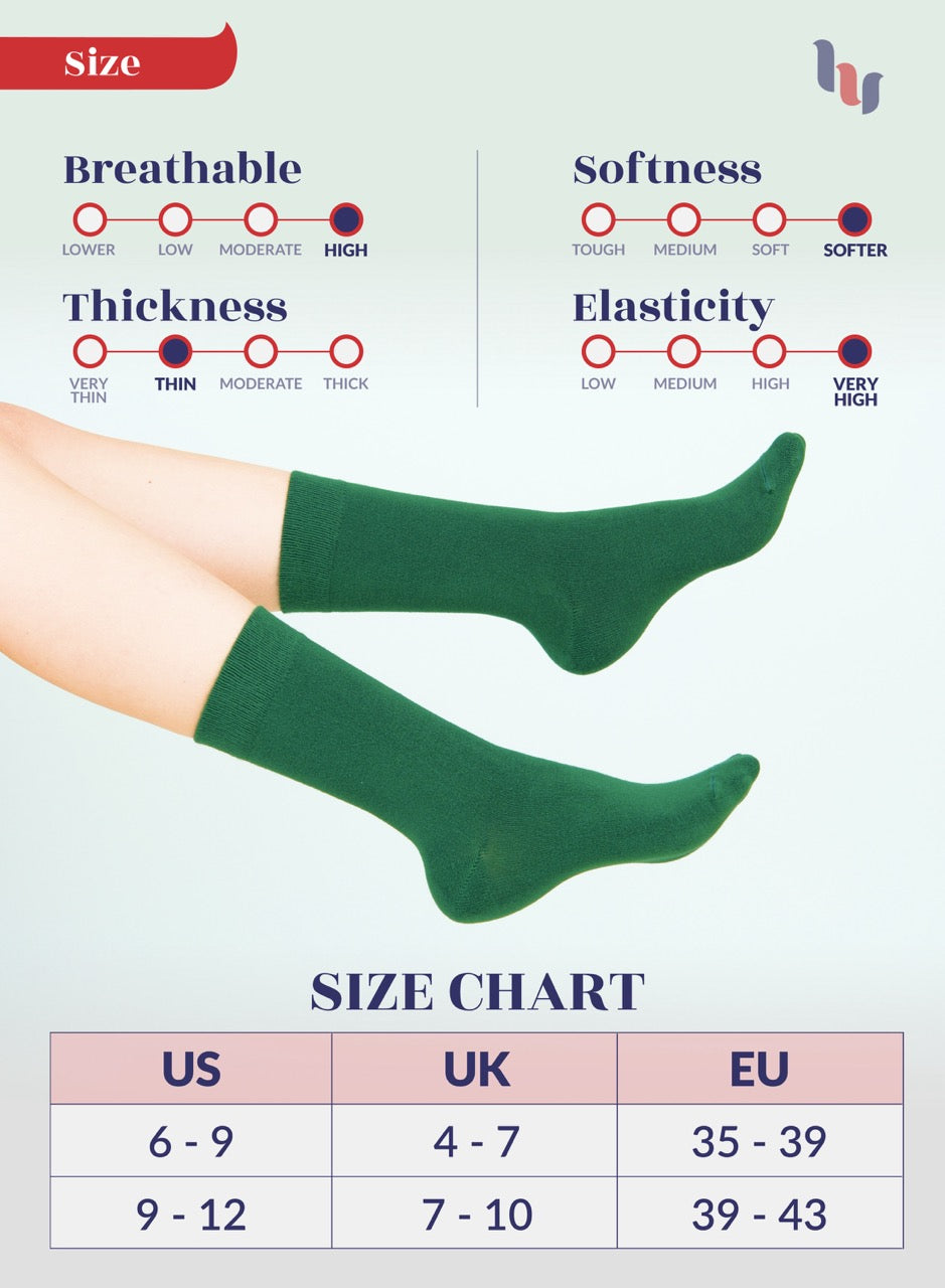 Women's Bamboo Dress Crew Socks, 3 Pairs