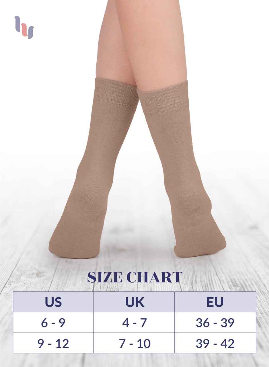 Casual Women's Cotton Dress Crew Socks, 4 Pairs