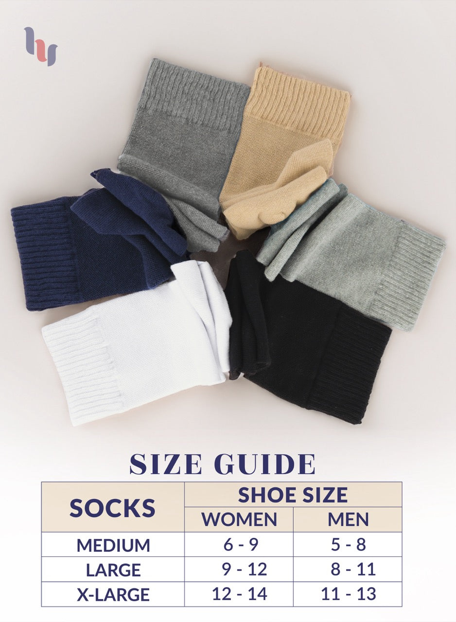 Unisex Cotton Diabetic Crew Socks, 4 Pairs