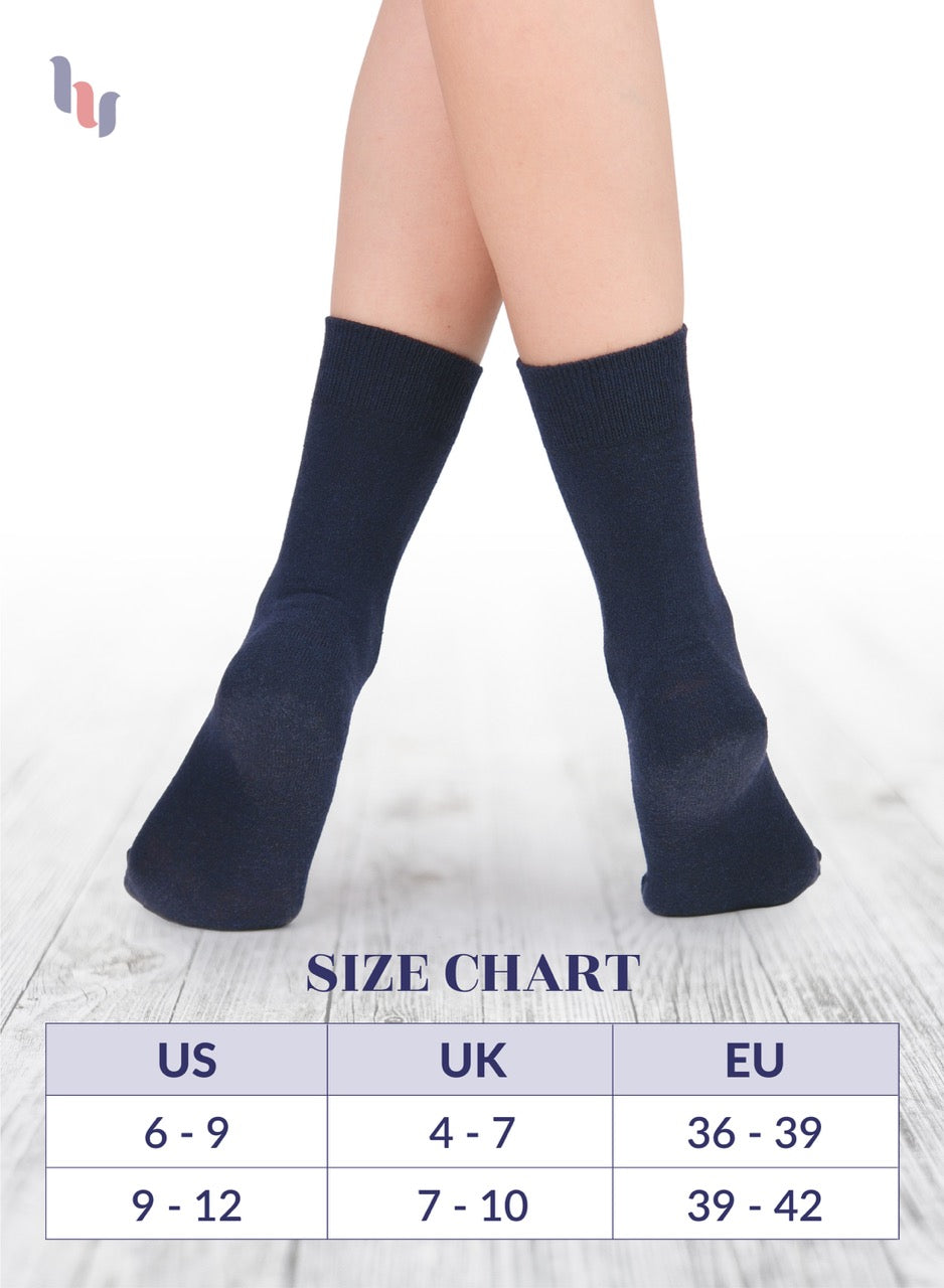 Casual Women's Cotton Dress Crew Socks, 4 Pairs