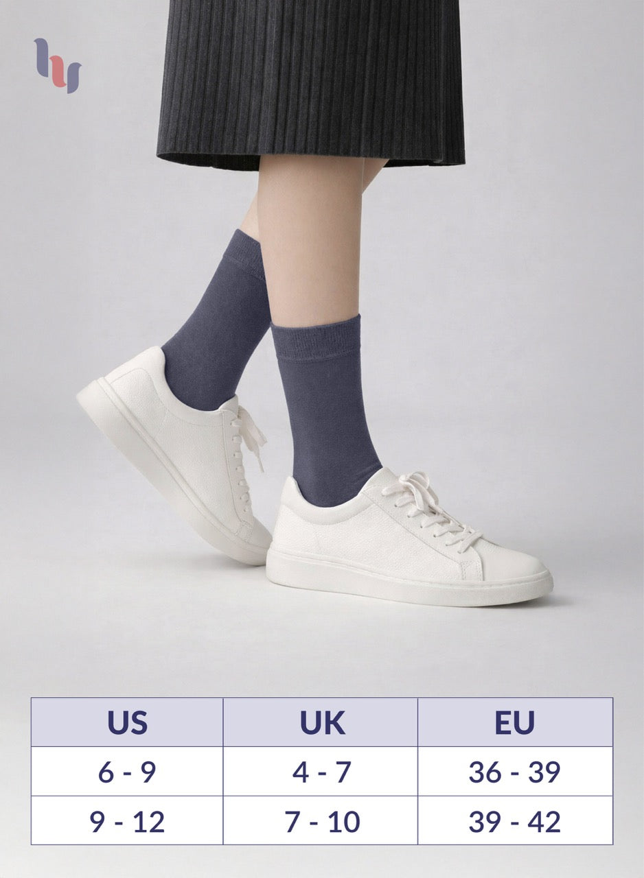 Soft Bamboo Dress Crew Socks for Women, 3 Pairs