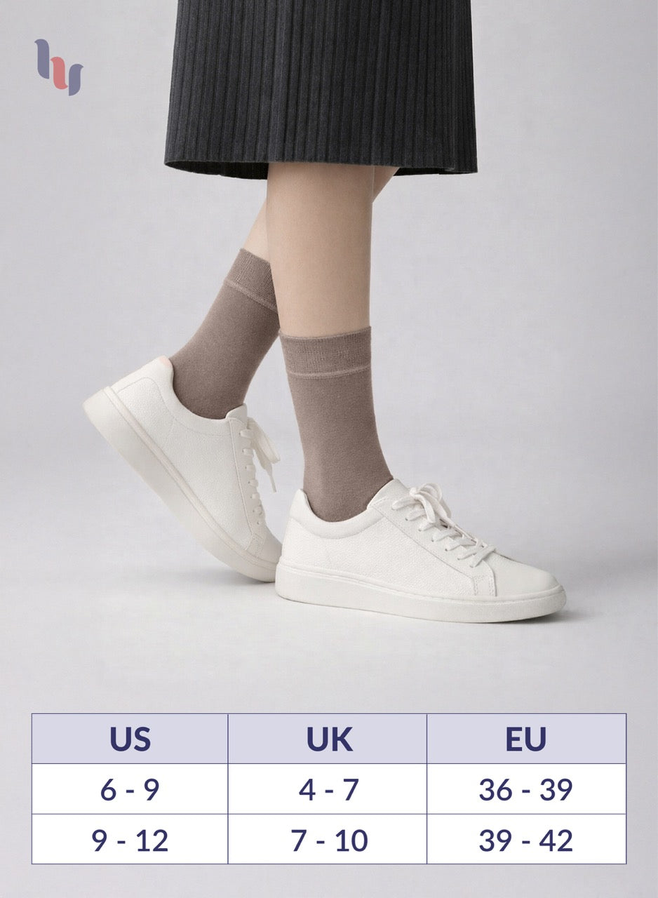 Soft Bamboo Dress Crew Socks for Women, 3 Pairs