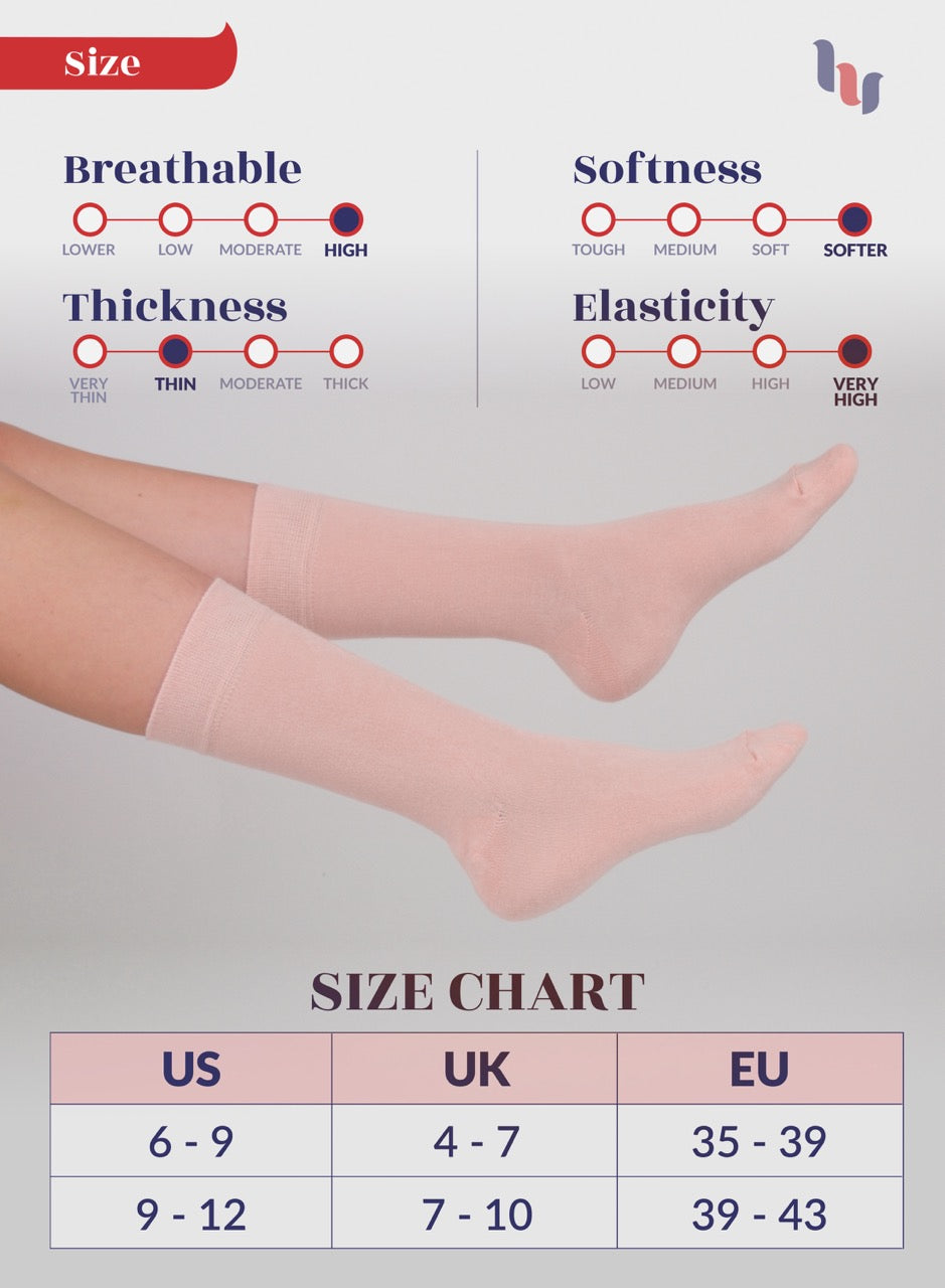 Women's Bamboo Dress Crew Socks, 3 Pairs