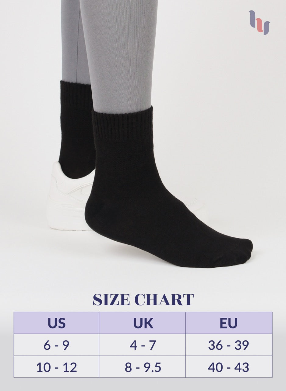 Women's Comfortable Diabetic Bamboo Ankle Socks for Swollen Legs, 3 Pairs