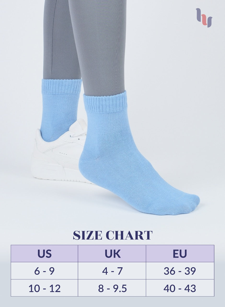 Women's Comfortable Diabetic Bamboo Ankle Socks for Swollen Legs, 3 Pairs