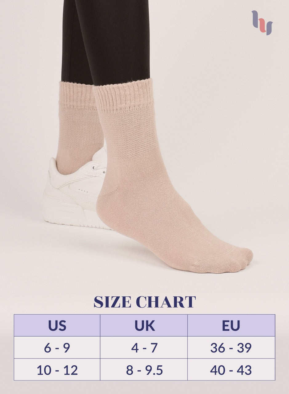Women's Comfortable Diabetic Bamboo Ankle Socks for Swollen Legs, 3 Pairs