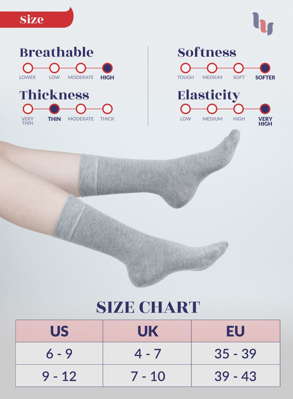 Women's Bamboo Dress Crew Socks, 3 Pairs