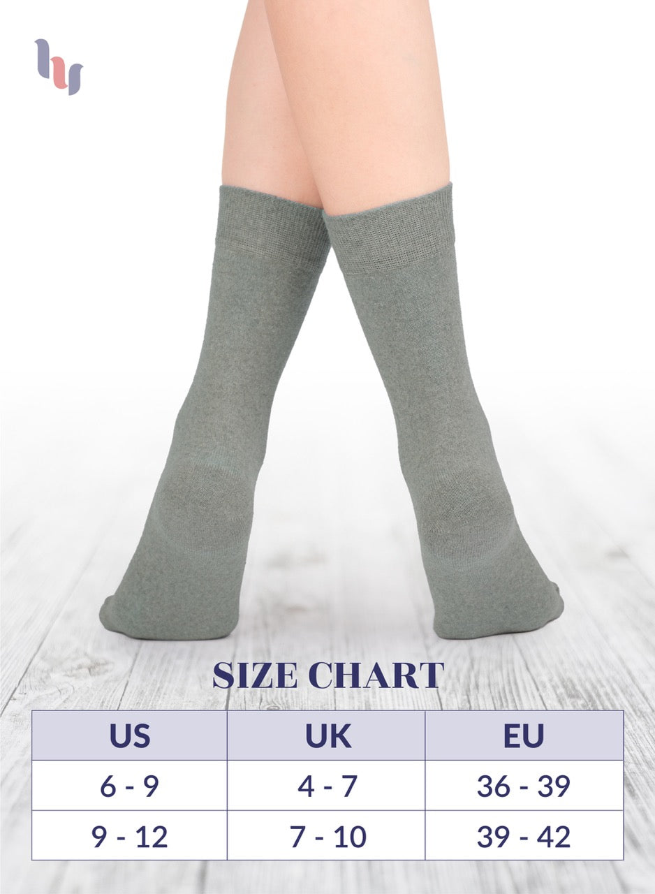 Casual Women's Cotton Dress Crew Socks, 4 Pairs