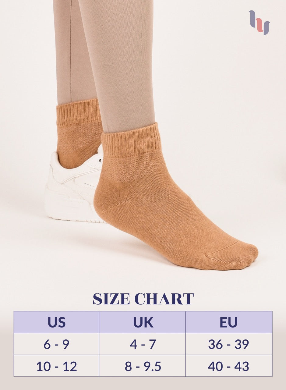Women's Comfortable Diabetic Bamboo Ankle Socks for Swollen Legs, 3 Pairs