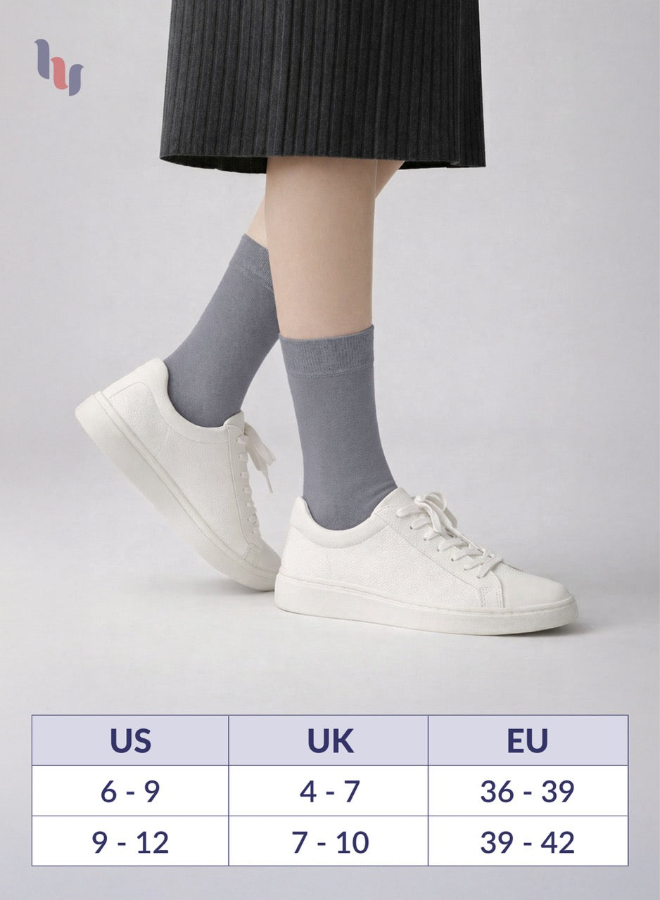 Soft Bamboo Dress Crew Socks for Women, 3 Pairs