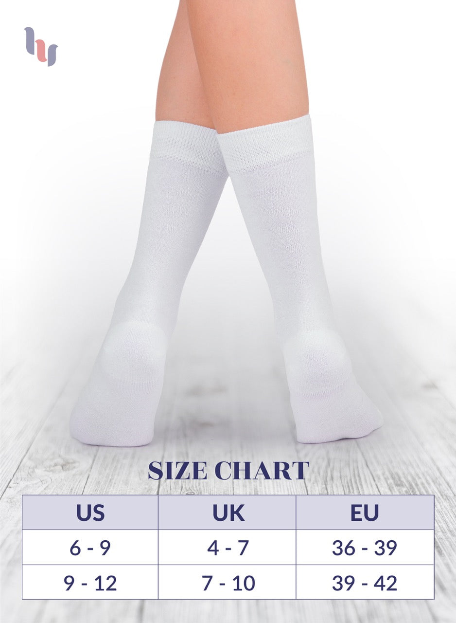 Casual Women's Cotton Dress Crew Socks, 4 Pairs