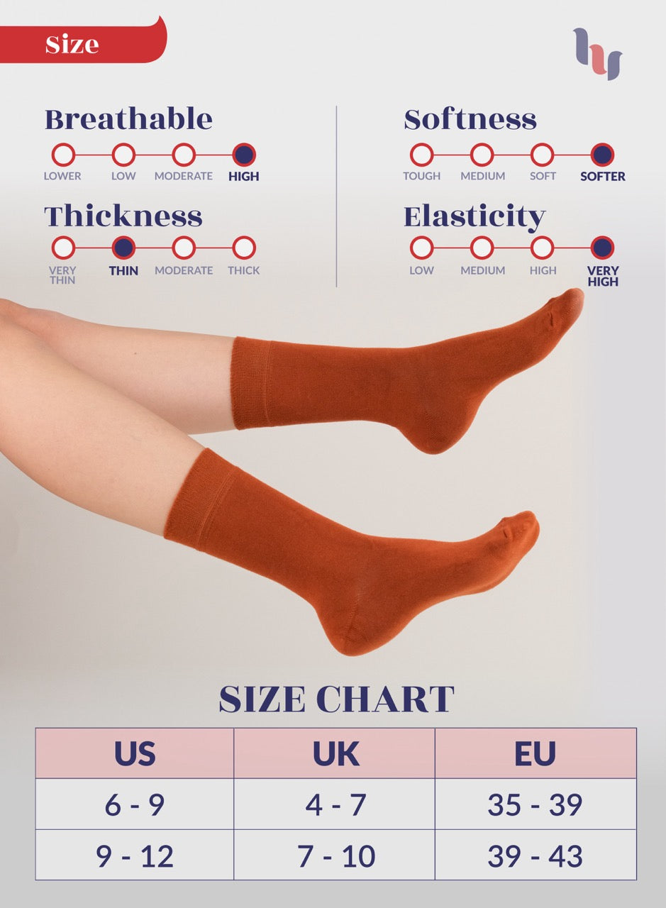 Women's Bamboo Dress Crew Socks, 3 Pairs