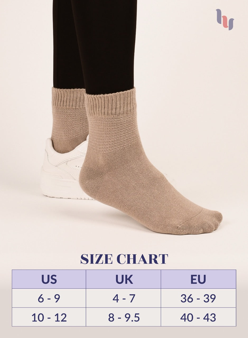 Women's Comfortable Diabetic Bamboo Ankle Socks for Swollen Legs, 3 Pairs