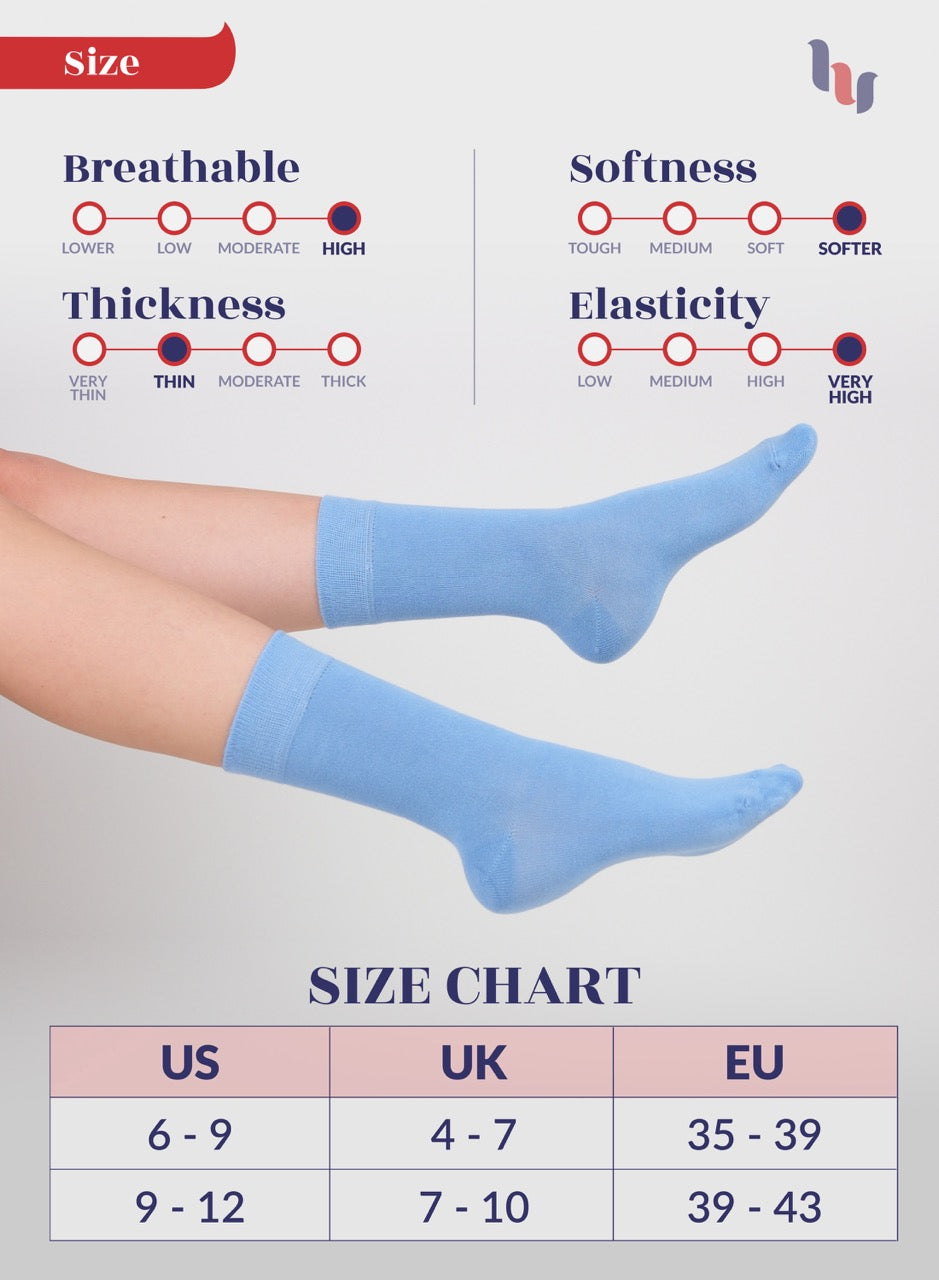 Women's Bamboo Dress Crew Socks, 3 Pairs