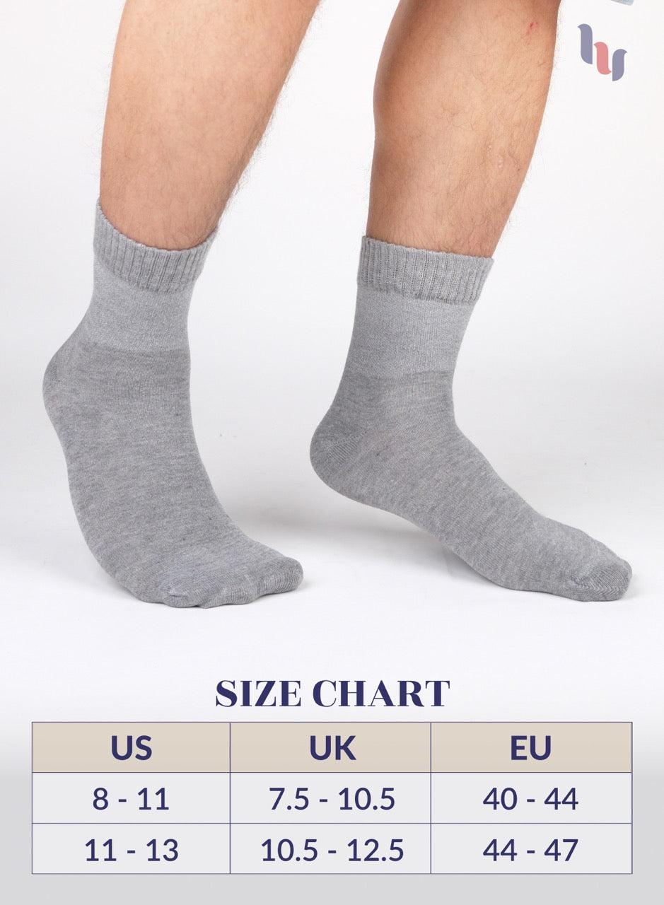 Men's Diabetic Ankle Thin Cotton Socks, 4 Pairs