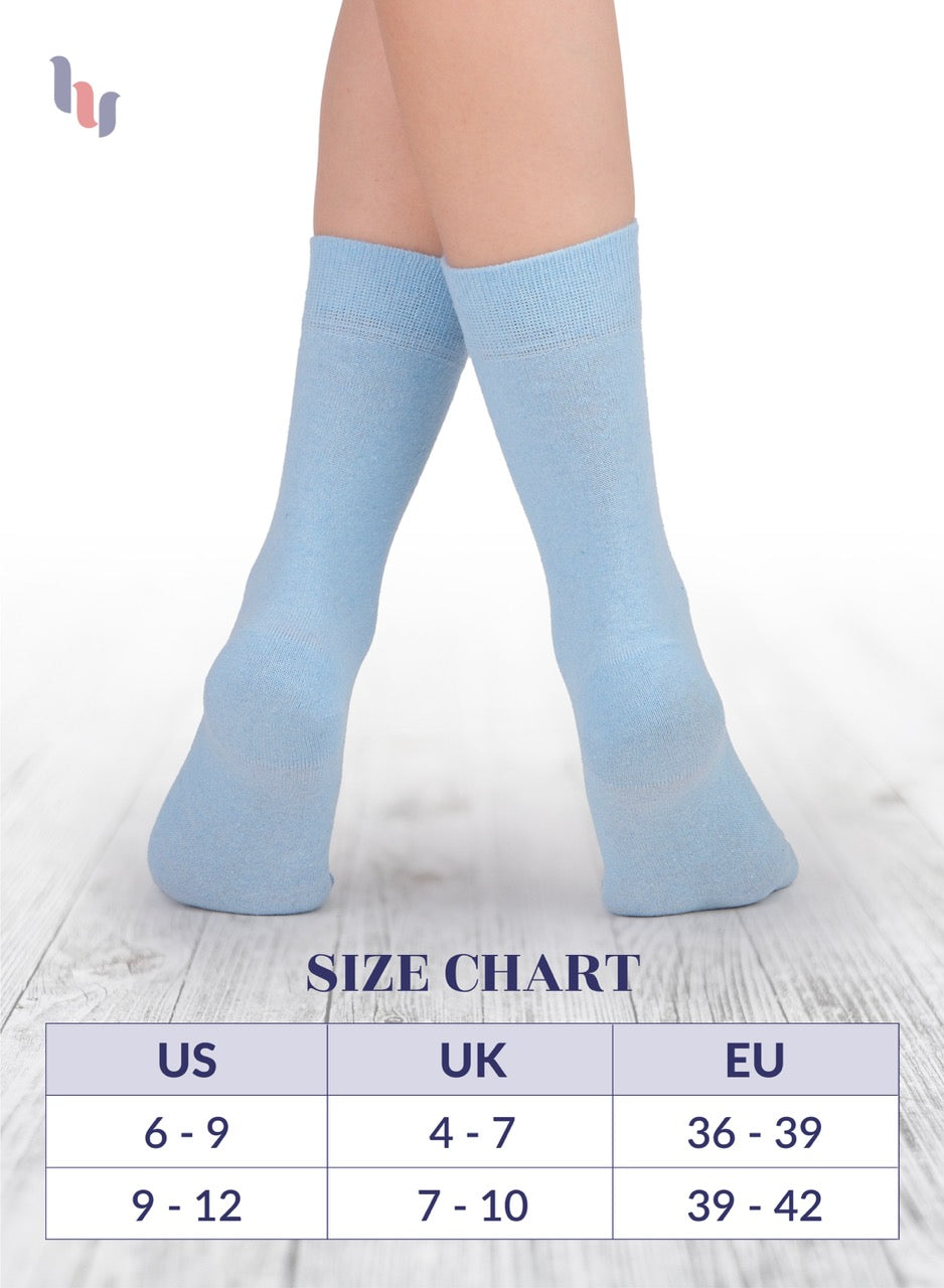 Casual Women's Cotton Dress Crew Socks, 4 Pairs