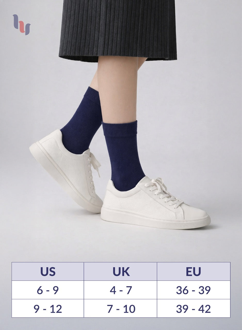 Soft Bamboo Dress Crew Socks for Women, 3 Pairs