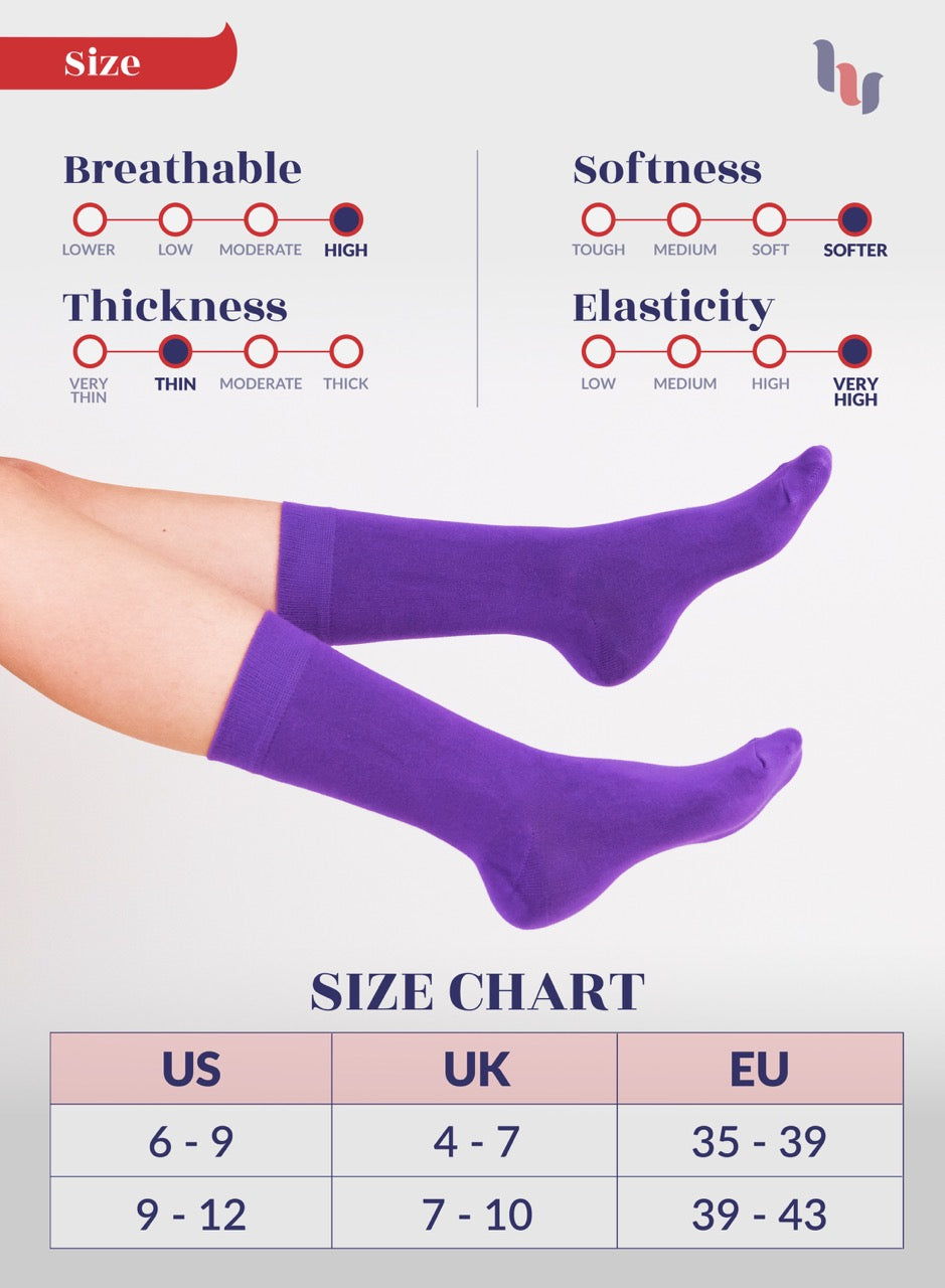 Women's Bamboo Dress Crew Socks, 3 Pairs