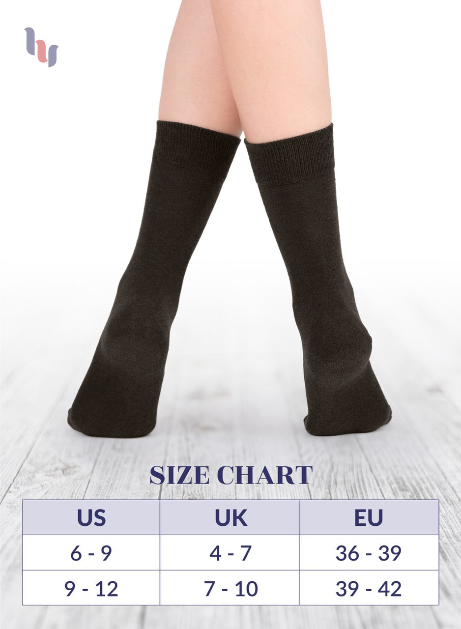 Casual Women's Cotton Dress Crew Socks, 4 Pairs